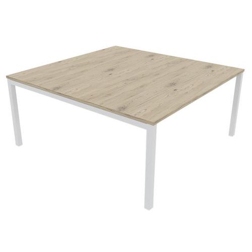 Bureau Pied Carré L160xp165 Ã‰p.25 Mm Brunswick/blanc