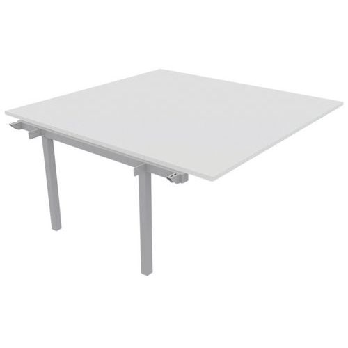 Bureau L140xp165 Cm Ã‰p.25mm Pied Carré Blanc/gris Alu