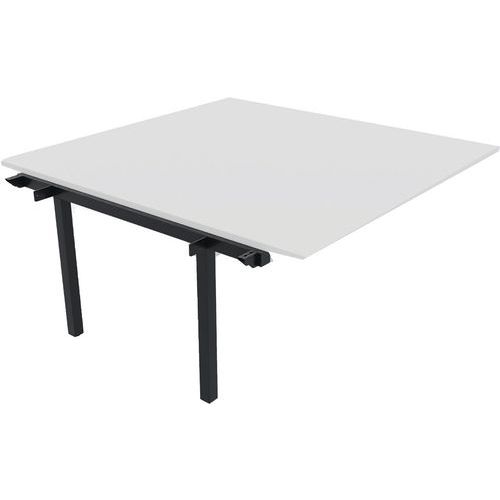 Bureau L160xp165 Cm Ã‰p.25mm Pied Carré Blanc/noir