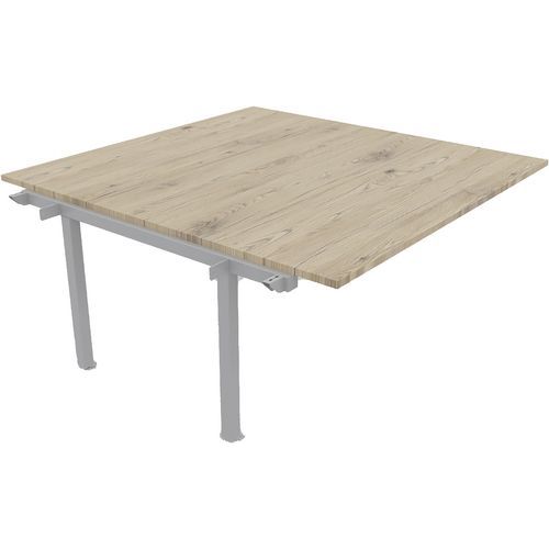 Bureau L160xp165 Cm Ã‰p.25mm Pied Carré Chêne Brunswick/alu