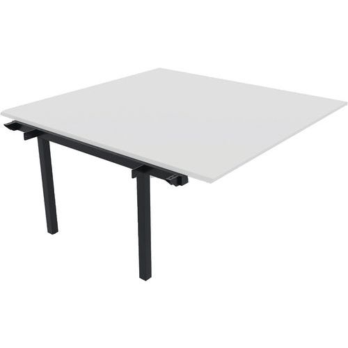 Bureau L180xp165 Cm Ã‰p.25mm Pied Carré Blanc/noir