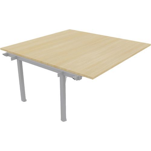 Bureau L180xp165 Cm Ã‰p.25mm Pied Carré Chêne Clair/alu