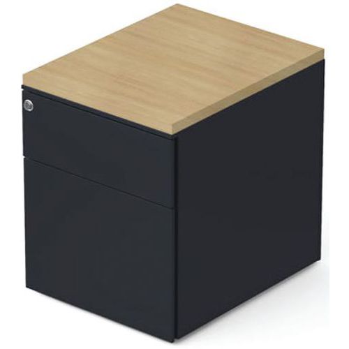 Caisson Mobile 2 Tiroirs L42xp533xh505cm Gris/chêne Clair