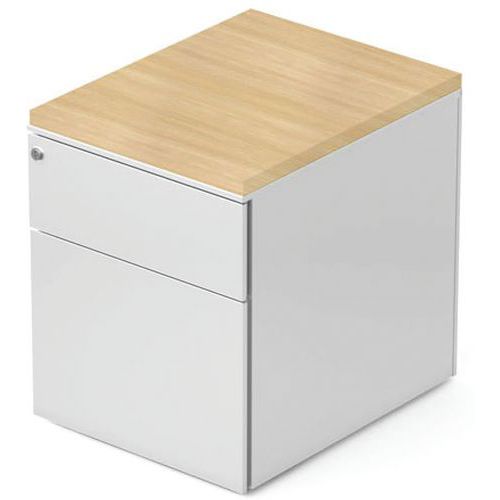 Caisson Mobile 2 Tiroirs L42xp533xh505cm Blanc/chêne Clair