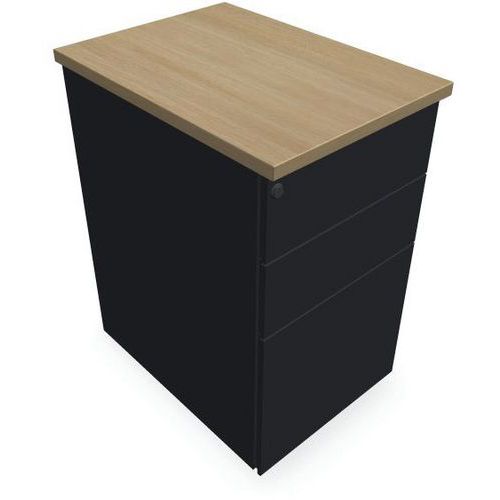 Caisson 3 Tiroirs P.60cm L.432cm H.73cm Gris/chêne Clair