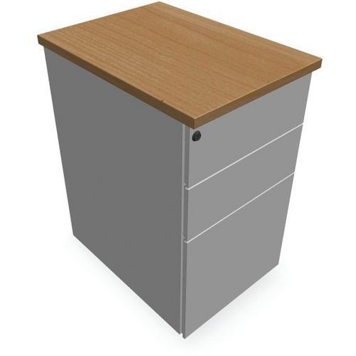 Caisson 3 Tiroirs P.60cm L.432cm H.73cm Blanc/hêtre