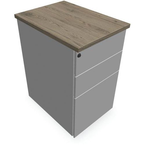 Caisson 3 Tiroirs P.60cm L.432cm H.73cm Blanc/brunswick