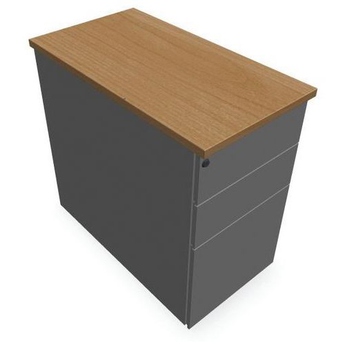 Caisson 3 Tiroirs P.80cm L.432cm H.73cm Alu/hêtre