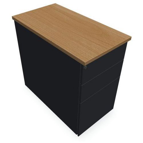 Caisson 3 Tiroirs P.80cm L.432cm H.73cm Gris/hêtre