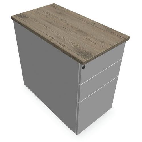 Caisson 3 Tiroirs P.80cm L.432cm H.73cm Blanc/brunswick