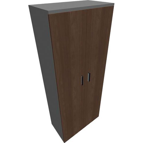 Armoire 2 Portes Battantes L800xh2021xp432mm Alu/noyer Ambré