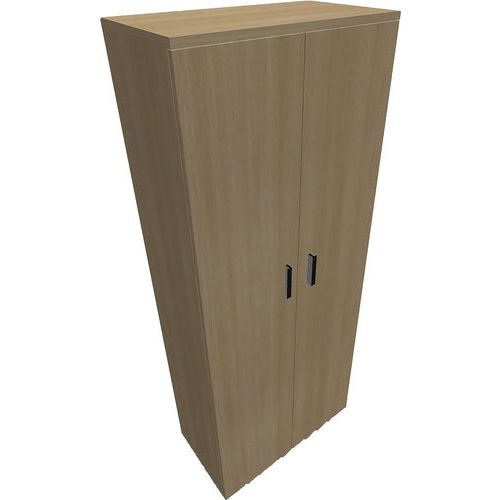 Armoire 2 Portes Battantes L800xh2021xp432mm Alu/chêne Clair