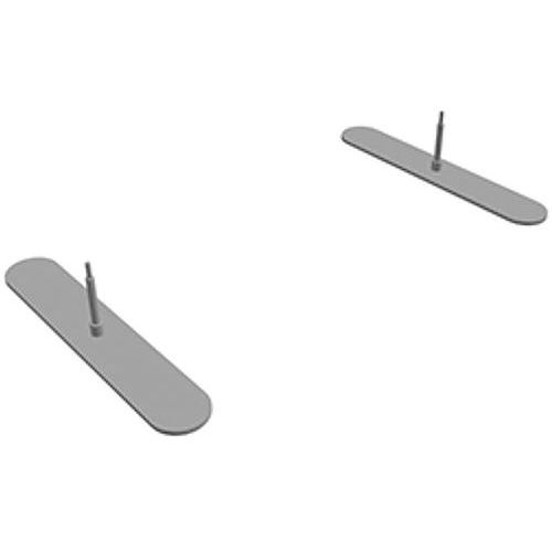 Jeu De 2 Pieds Fixes Gris Alu