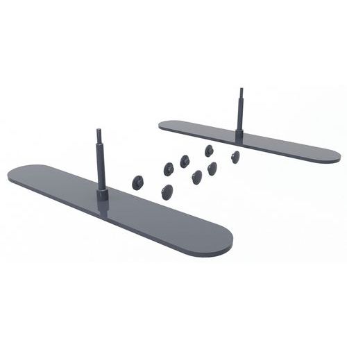 Jeu De 2 Pieds Fixes Gris Anthracite