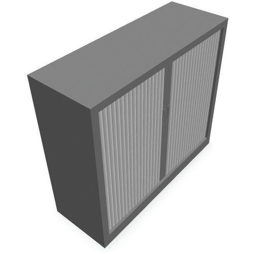 Armoire Rideaux Pvc H105xl120 Cm Blanc/gris Alu