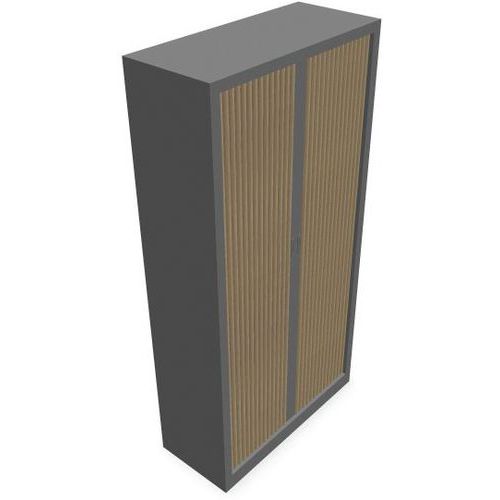 Armoire Rideaux Pvc H198xl100 Cm Chêne Clair/gris Alu