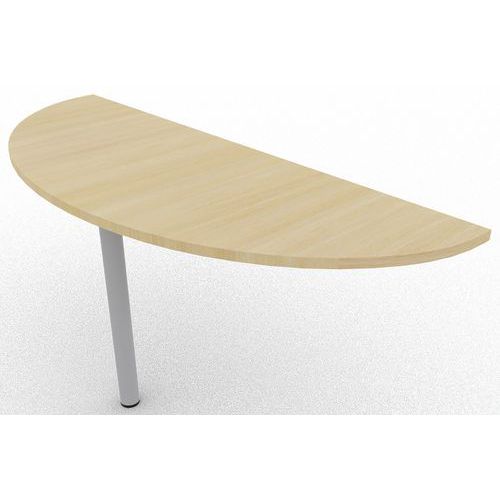 Table 1/2 Lune 165x60 Cm Chêne Clair/gris Alu