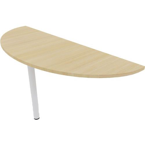 Table 1/2 Lune 165x60 Cm Chêne Clair/blanc