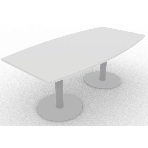 Table De Réunion Tonneau L200xp100 Ã‰p.25mm Blanc/gris Alu