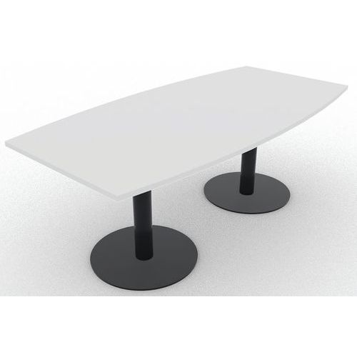 Table De Réunion Tonneau L200xp100 Ã‰p.25mm Blanc/noir