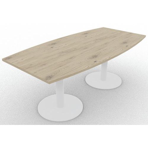 Table De Réunion Tonneau L200xp100 Ã‰p.25mm Brunswick/blanc
