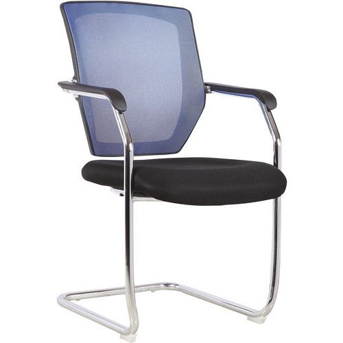 Chaise Cantilever En Maille Dossier Moyen Voyager Bleu