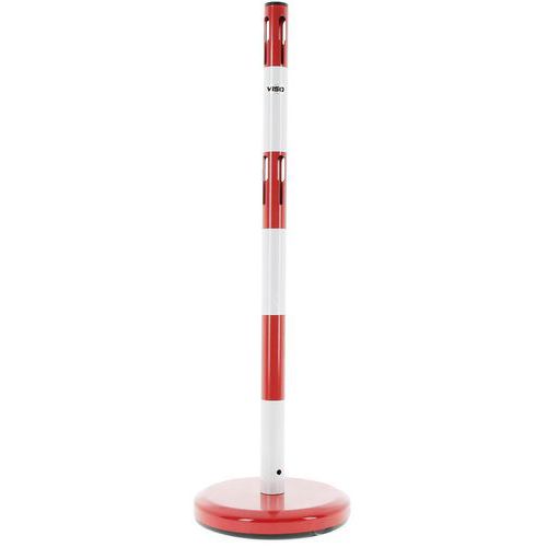 Poteau De Balisage Acier Rouge/blanc À Chaine Avec Base