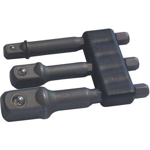 SAM - Adaptateur visseuse à chocs 1/4 - Jeu de 3 - Longueur 72.5 mm - Robuste et Durable