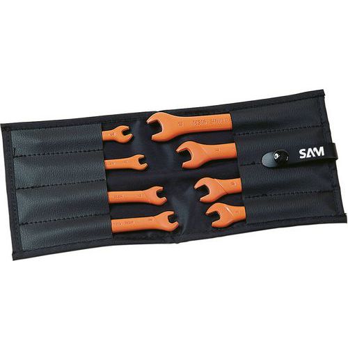SAM - Jeu de 8 clés à fourche isolées 1000V - 5 à 12 mm - Norme ISO 691 - Idéal pour électriciens