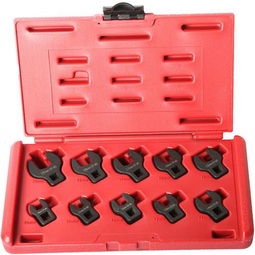 SAM - Clé à tuyauter 12 pans 3/8'' pour injecteurs - 10-19 mm - Lot de 10 - Finition brunie