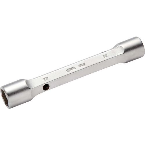 SAM - Clé en tube droite 25x28 mm - Acier chromé - 6 pans - 208 mm - Outillage à main professionnel