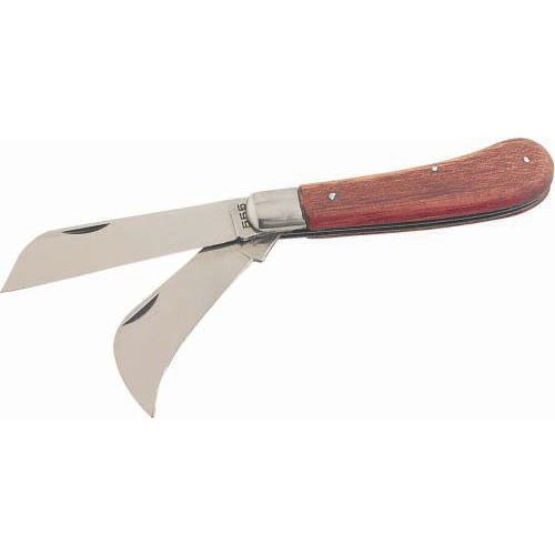 SAM - Couteau d'électricien 2 lames dont serpette 70 mm - 170 mm hors tout - 100 g - Outil spécialisé métiers
