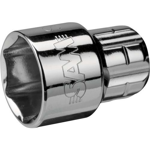 SAM - Douille débouchée 1/2 6 pans chromée 22 mm - Acier haute résistance - Pour mécanique et bricolage