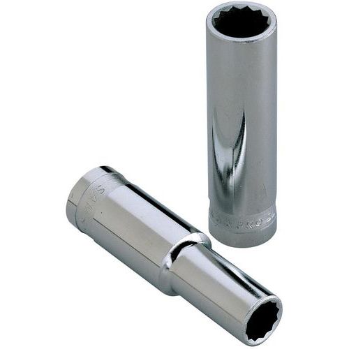 SAM - Douille longue 1/2 12 pans 11 mm - Acier chromé - Idéale pour outillage à main