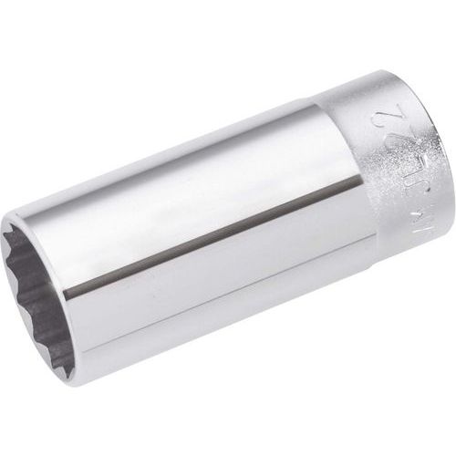 SAM - Douille longue 12 pans 17 mm - Chrome - 3/8" - Profondeur 25 mm