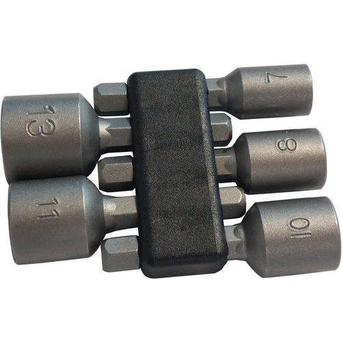 SAM - Jeu de 5 douilles magnétiques 1/4'' - Pour outillage à main - Précision et Durabilité