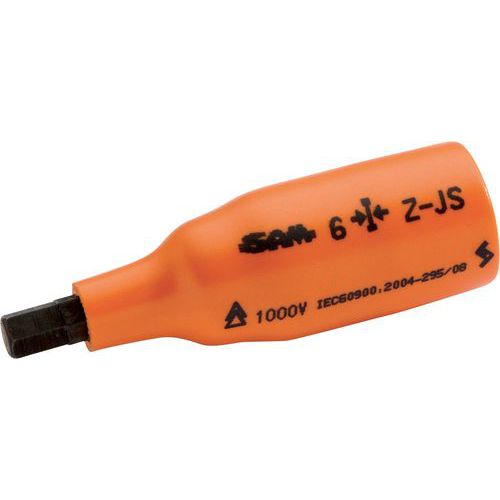 SAM - Douille tournevis 3/8'' isolée 1000V 6 pans creux 3mm - 70mm - Norme ISO 1711-1 - Garantie à vie