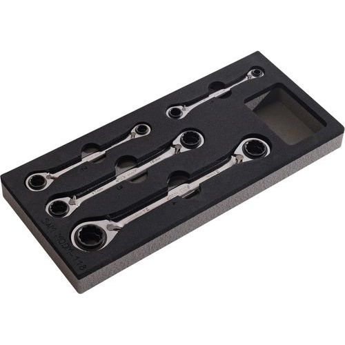 SAM - Module mousse 1/3 4 clés polygonales à cliquet - Rangement d'outils professionnel