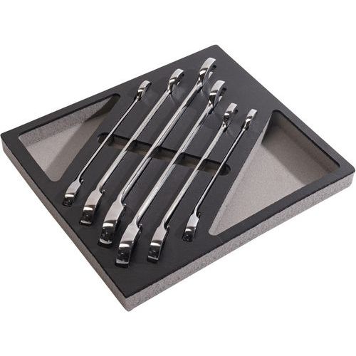 SAM - Module de 6 clés mixtes à cliquet 22-32 mm - Rangement outils - Caisse et sac inclus