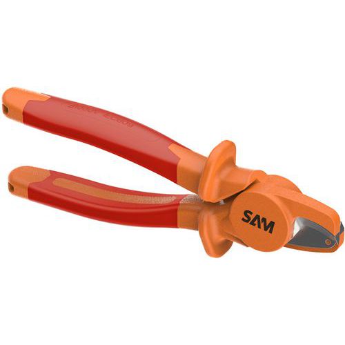 SAM - Pince à becs échancrés isolée 1000V - 220mm - Acier - Coupe précise et sécurisée
