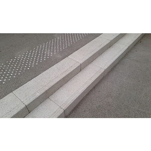 Bloc marche Solal 100x40x15 cm 2 rainures - Béton Gris - 168 kg - Voirie Robuste
