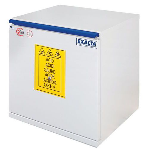 Exacta - Armoire de sécurité pour produits corrosifs - Acier Gris Clair - 600mm L x 620mm H - Traitement antibactérien - Fermeture à clé