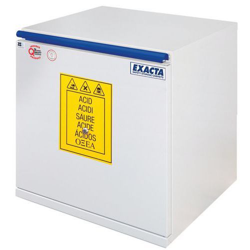 Exacta - Armoire sous paillasse pour acides - L 600mm - 30L - Acier Gris Clair - Traitement antibactérien