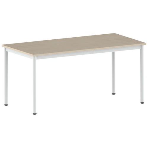 Table Carélie 160 X 80 Cm Fixe T6 Strat Érable Blanc 9016