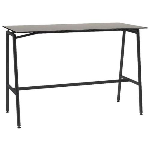 Mobidecor - Mange-debout Ella 160x80cm - Blanc Craie Noir - Hauteur 110cm - Éco-responsable