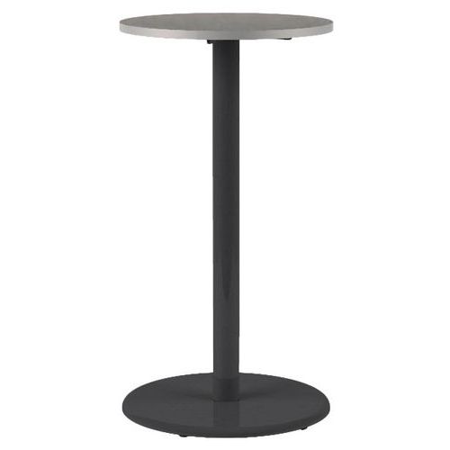 Mobidecor - Mange-debout Menorca Ø60 ht110cm Plateau Gris Stratifié Pied Noir Acier - Éco-responsable 10 ans Garantie