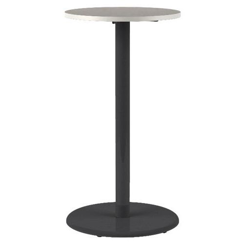 Mobidecor - Mange-debout Menorca Rond Ø60cm H110cm Blanc/Noir - Stratifié 24mm - Éco-responsable