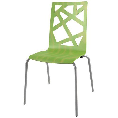 Chaise Ixia 4 Pieds T6 Coque Mozaik Carambole Gris