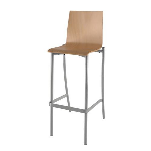 Mobidecor - Tabouret haut Best 4 pieds - Hêtre/Gris - Assise 80 cm - Éco-responsable