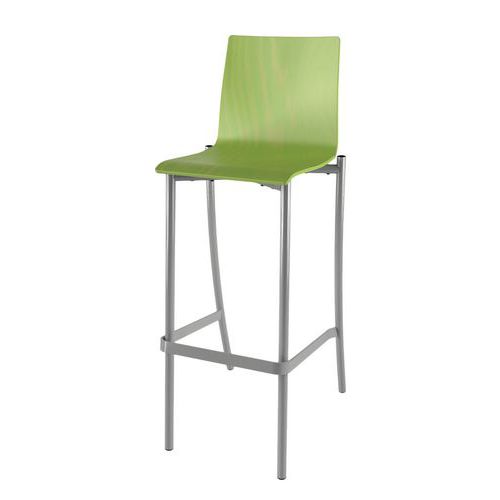 Mobidecor - Tabouret haut Best 4 pieds - Assise bois Carambole Gris 80cm - Éco-responsable